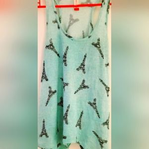 Tank top with Eiffel Tower Motif